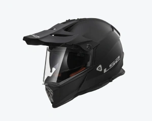 Ls2 Mx436 Pioneer Plain Matt Black Adventure Dual Sports Motorcycle Helmet